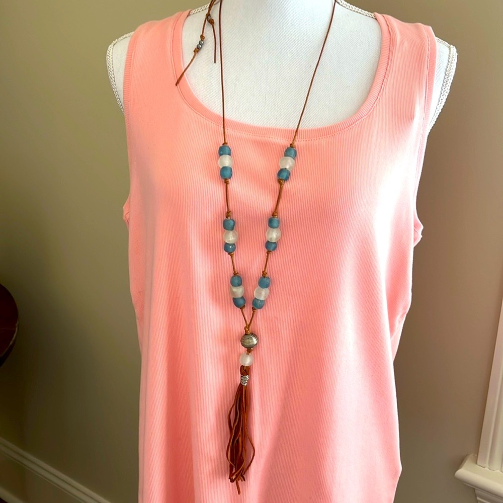 Beaded Necklace with Tassel